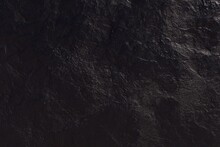 3d Render, Abstract Black Wall Background. Rock Textured Illustration
