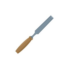 Poster - chisel instrument icon flat isolated vector