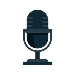 Poster - tv studio microphone icon flat isolated vector