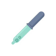Poster - Nanotechnology pipette icon flat isolated vector