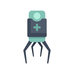 Poster - nano doctor icon flat isolated vector