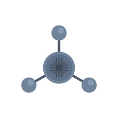 Poster - nanotechnology molecule icon flat isolated vector