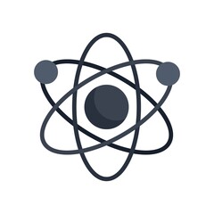 Poster - Nanotechnology atom icon flat isolated vector