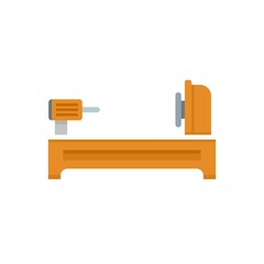 Poster - electric lathe icon flat isolated vector