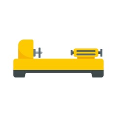 Poster - factory lathe icon flat isolated vector