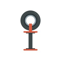 Poster - tire repair icon flat isolated vector