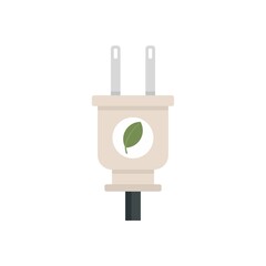 Poster - Eco energy plug icon flat isolated vector