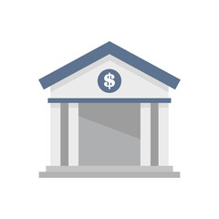 Poster - bank icon flat isolated vector