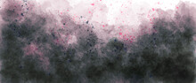 Black Pink Sky Gradient Watercolor Background With Clouds Texture