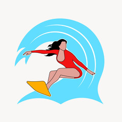 Wall Mural - surfer on the wave vector illustration