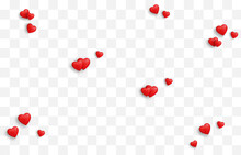 Vector Realistic Heart On Isolated Transparent Background. Heart For Valentine's Day, Heart Png, Love, Festive Banner.