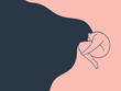 Depressed woman with flying hair is hugging her self. Young sad teenage girl with obesity hugging her knees and falling down into depression. Mental health problem concept. Vector iluustration