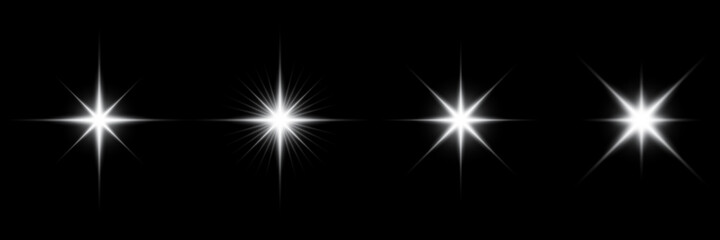 Poster - Sparkling star, vector glowing star light effect. Glitter magic star sparks. Vector illustration