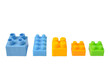 © TeacherPhoto - Colorful toy building blocks isolated on a white background. Game for development