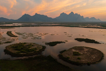 Wall Mural - sam roi yot freshwater marsh or bueng bua khao sam roi yot national park