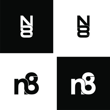 n8 letter initial monogram logo design set