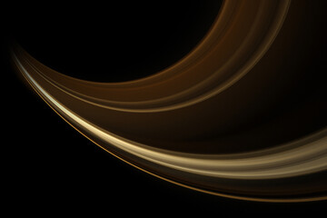 Wall Mural - Abstract fractal golden brown wave on black background for design