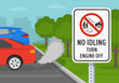 Outdoor parking rules. Close-up view of a 