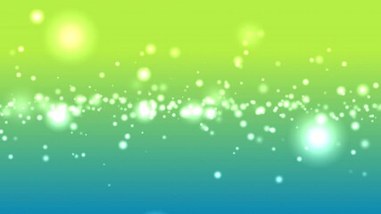 Wall Mural - green and blue 4k motion background for celebration with floating lights appear from the center.