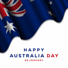Wall Mural - happy Australia day design elegant with a realistic Australian flag. vector Australia day