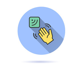 Poster - sensor icon with long shadow for graphic and web design.