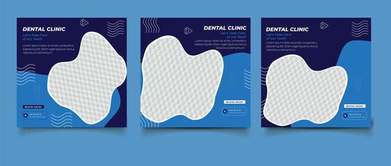 Poster - Dentist and dental care social media banner template