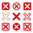 © tota - バリエーションのある赤いバツマークのイラストセット