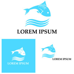  Fish logo template. Creative vector symbol