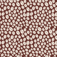 Fototapete - Coffee beans pattern. Brown and white colors vector canvas.