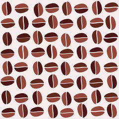Fototapete - Light background and coffee beans. Vector wallpaper pattern seamless.