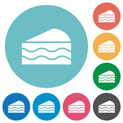 Poster - Slice of cake flat round icons