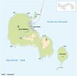 Map of the Panamanian island Taboga in the Pacific Ocean, Panama