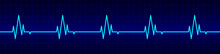 Line Heartbeat. ECG Or EKG Cardiogram On Monitor. Medical Analysis Hearts. Vector Illustration.