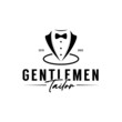 Bow Tie Tuxedo Suit Gentleman Fashion Tailor Clothes Vintage Classic Logo design template