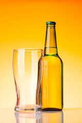 Canvas Print - Beer bottle and glass