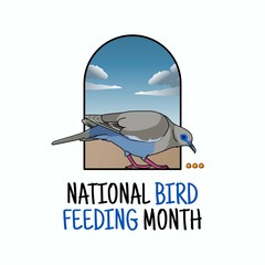 vector graphic of national bird feeding month good for national bird feeding month celebration. flat design. flyer design. flat illustration.