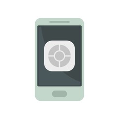 Poster - Smartphone remote control icon flat isolated vector