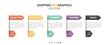© shendart - Concept of shopping process with 5 successive steps. Five colorful graphic elements. Timeline design for brochure, presentation, web site. Infographic design layout.