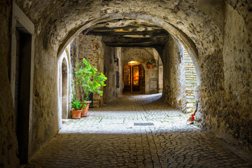 Fototapete - Santo Stefano di Sessanio, medieval village in the Gran Sasso Natural Park, Abruzzi