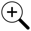 Zoom in icon. Magnify glass with plus sign