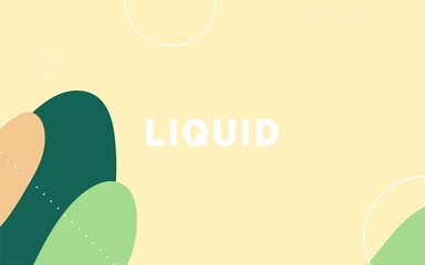 Wall Mural - modern abstract liquid color background with green and cream wave shape design.