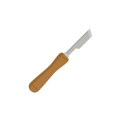 Poster - carpenter wood knife icon flat isolated vector