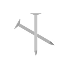 Poster - carpenter nails icon flat isolated vector