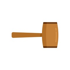Poster - Wood hammer icon flat isolated vector