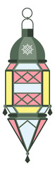 Sticker - Decorative lantern with arabesque ornament. Festive oriental lamp