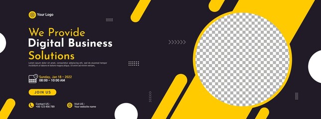 Business conference banner template design for webinar, marketing, online class program, etc