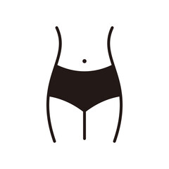 waist, waistline, weight loss. linear icon sign