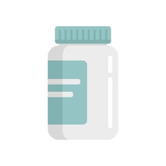 Poster - Digestion capsule jar icon flat isolated vector