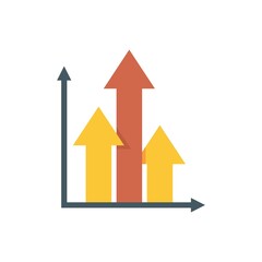 Poster - Colorful graph chart icon flat isolated vector