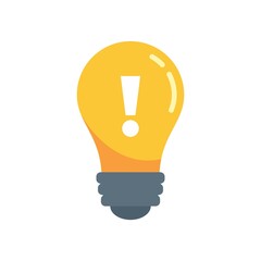Poster - Light bulb idea icon flat isolated vector